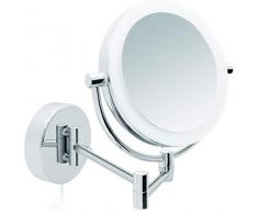 Libaro LED Kosmetikspiegel Modena Vergrößerungsspiegel (5X / 10x) 360° Schminkspiegel mit Wandmontage und Dimmerfunktion