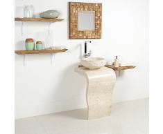 WOHNFREUDEN Marmor Stand-Waschbecken PEDESTAL 50x77 cm ✓ groß eckig creme poliert ✓ Naturstein Waschplatz Handwaschbecken Steinwaschschale Naturstein-Aufsatzwaschbecken für Ihr Bad ✓ inkl. techn. Zeichnung ✓ schnell und versandkostenfrei