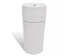 taofuzhuang Standwaschbecken mit Hahn/Überlaufloch Keramik weiß rund Heimwerkerbedarf Küchen- und Sanitärinstallationen Sanitärkeramik & Armaturen Waschbecken & Spülen Badezimmerwaschbecken