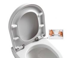 NEG Hänge-WC Uno11 (Tiefspüler) Toilette mit geschlossenem Unterspülrand, Duroplast Soft-Close-Deckel und Nano-Beschichtung