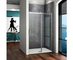 120x195cm Duschabtrennung Duschwand Dusche Schiebetür Nischentür 6mm Klarglas ohne Duschtasse SK12-2+4B V2