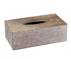 Brillibrum Design Taschentuchbox Kuhfell Rechteckig Kosmetiktücher-Spender Vintage Box Echtes Kuhfell