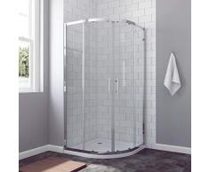 AQUABATOS® Duschkabine 80x80 cm halbrund Viertelkreis Schiebetür Duschabtrennung Runddusche Duschtrennwand Glas Höhe 185 cm