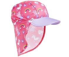 Peppa Pig Badekappe Kinder, Lange Haare Einhorn Badehaube Mädchen mit UV Schutz, Pink wasserdichte Schwimmkappe Kinder 2-4 Jahre, Geschenke für Kinder