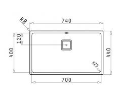 Pyramis 101024901 LUME (70X40) 1B Einbaubecken flächenbündig Edelstahl, poliert, 70 x 40 cm