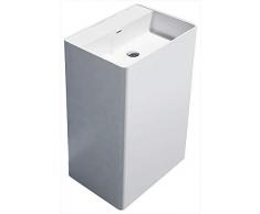 Bernstein Badshop Freistehendes Waschbecken aus Mineralguss PB2022 Standwaschbecken in weiß - 60 x 42 x 90 cm - Solid Stone