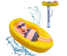 LT Schwimmbad Teichthermometer Schwimmt Schwimmende Pool Thermometer Badethermometer Messgerät Wasserthermometer mit Saite Schwimmbad für Pools Gartensauna Whirlpools