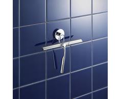 WENKO 20877100 Vacuum-Loc Duschabzieher - Befestigen ohne bohren, Stahl, 25 x 21.5 x 6 cm, Chrom