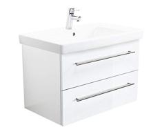 Badmöbel mit Villeroy & Boch Subway 2.0 Waschbecken 80 cm Weiss Hochglanz