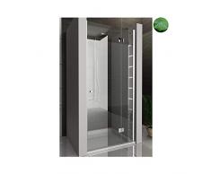 SENSO Nischentür 120 + SENSO Wandprofil | Duschkabine Duschabtrennung Duschtür Pendeltür aus Eincheibensicherheitsglas ESG 6 mm mit Glasveredelung TÜV geprüft