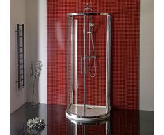 Duschkabine 90x90 Lucis, Runddusche Halbkreis, 200cm hoch, 6/8 mm ESG Klarglas, ANTIDROP-Beschichtung