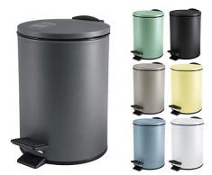 Spirella Kosmetikeimer 3 Liter Edelstahl mit Absenkautomatik und Inneneimer Adelar Badezimmer Mülleimer Softclose Abfalleimer anthrazit