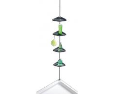 WENKO 3208011100 Teleskop-Duschecke Easy Silber - mit 4 Ablagen, Aluminium, 26 x 78-265 x 19.5 cm, Silber