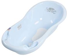 LUPPEE Ergonomische Babywanne 100cm, Badewanne Baby, Baby-Badewanne mit Stöpsel und Anti-Rutsch-Matte, Hund und Katze, Blau