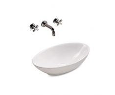Aufsatz Keramik Waschbecken Park Brillant Weiß 52 cm