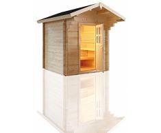 Well Solutions® Gartensauna Country aus 70 mm Massiv Blockbohle