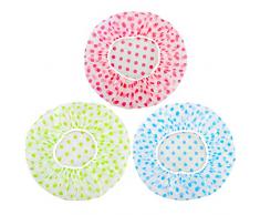 Duschhaube Duschkappe wiederverwendbare wasserdichte für Frauen und Männer 3 Stück in 3 Farben