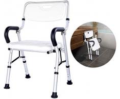 TZSMYD Duschstuhl Rutschhemmende Faltbare Duschstuhl, Höhenverstellbarer Duschhocker Badezimmer Sitz Bad Bank, Geeignet for Senioren Menschen mit Behinderungen Schwangere M5Y0D9