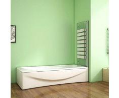 Aica Sanitär Badewannenaufsatz Duschabtrennung 120x140cm 2-teilig Faltbar Gestreifte Duschwand für Badewanne/Rechts
