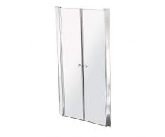 Home Deluxe - Duschtür 120 x 195 cm - Lavea Klarglas - 6 mm nanobeschichtetes ESG | Duschwand, Falttür Dusche, Duschkabine, Duschabtrennung