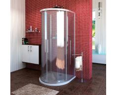 Halbkreis Duschkabine 90x90x200cm, Echtglas mit 2 Schiebetüren