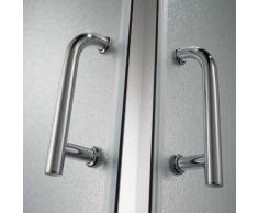 Eckeinstieg Duschkabine Runddusche 80x80 H200 Satiniert 5mm Glas Mod. Alabama