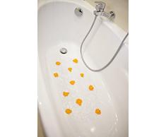 Wanneneinlage violette Flower - Rutschstopp mit Saugnäpfe Kunststoff, 70 x 36 cm, transparent