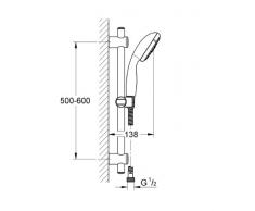 GROHE Vitalio Start 100 SpeedClean 27955000 600 mm Brausestange Set mit 9.5L EcoJoy