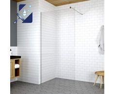 AQUABATOS® 110x200 cm Duschabtrennung Walk In Duschwand Glas 8 mm Echtglas ESG Walkin Duschtrennwand Dusche Glas Duschkabine Walk In Seitenwand Dusche Duschglaswand mit Lotuseffekt Nanobeschichtung