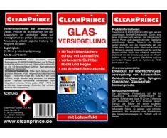 CleanPrince Glasversiegelung 2500ml 2,5 Liter Glasimprägnierung Scheibenversiegelung Glas-Imprägnierung Regenabweiser Lotuseffekt Dusche Regen Rain Anti Ex Waschbecken Glas Scheiben Glasscheiben Fensterglas GLAS-VERSIEGELUNG