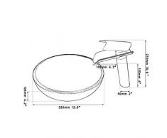 shuip Wasserhahn/Badausstattung Handbemalung Waschbecken Waschbecken aus gehärtetem Glas Waschbecken mit Wasserfall Wasserhahn, Wasserablauf Waschbecken Set