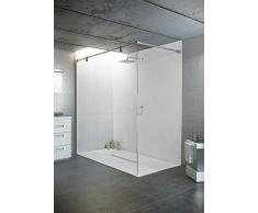 bodengleiche Duschwanne mit Duschrinne 180x100 aus Mineralguss - begehbare Dusche 100x180 - werkseitig einkürzbar