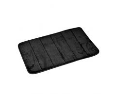 Douceur dIntérieur Vitamine WC-Vorleger, Polyester, 60°x°40°x°1°cm, unifarben, schwarz, 40 x 60cm