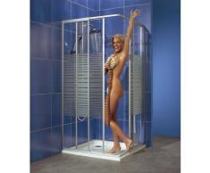 AQUAFORM Eckdusche Easy, variabel verstellbar 80 - 90 cm ohne Antikalk-Versiegelung, weiß