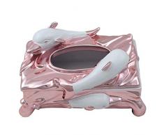 FOOSKOO Kosmetiktücher Box,Harz Kreative Delphin Tissue Box Home Wohnzimmer Tablett Dekoration Restaurant Papier Box (Color : B)