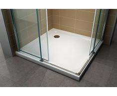 Schiebetuer Eckdusche Duschkabine Eckeinstieg mit Rollsystem aus Sicherheitsglas (ESG) 200 cm hoch #88 LINKS UND RECHTS MONTIERBAR! (90cm x 90cm mit Wanne)
