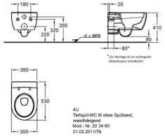 Keramag - 4U / iCon Wand-Tiefspül WC - ohne Spülrand, Keratect-Beschichtung - 203460600