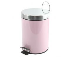 MSV Kosmetikeimer Pastell Rosa Mülleimer Treteimer Abfalleimer - 3 Liter – mit herausnehmbaren Inneneimer