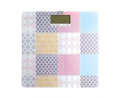 MSV Digitale Personenwaage Körperwaage Waage Gewichtswaage aus Sicherheitsglas, Slim Design,Ceramique Pastell