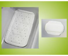 Wanneneinlagen-Set Kopfpolster und Badewannen-Einlage Farbe:weiß *Top-Qualität zum Top-Preis*