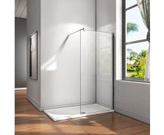 8mm Walk In Duschwand Duschabtrennung mit NANO-Beschichtung 90x200cm Dusche (W90E-20A+B-358 Stabi+900)