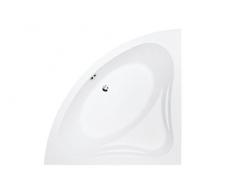 EXCLUSIVE LINE® Eckbadewanne Eckige Acryl Badewanne MIA 140x140 cm mit Schürze Ablaufgarnitur Komplettset