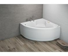 ALB Komfortable Eck Badewanne-Acryl 120x120x57,5 inkl. Wannenfuß und Ablaufgarnitur, Schürze:mit Schürze
