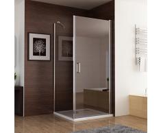 Duschkabine 100x80 Eckeinstieg Dusche Schwingtür pendeltür 100cm Seitenwand 80cm NANO Glas Z-S108