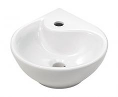 aquaSu® Eckhandwaschbecken droPino, 35 cm, Weiß, Eckwaschbecken, Einbauwaschtisch, Eckwaschtisch, Waschtisch, Gäste-WC