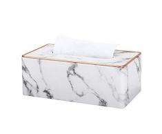GORESE Leder Tücherbox Kosmetiktücherbox Taschentuchspender (Gray Marble Pattern)