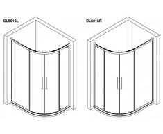 Duschkabine 120x90 LINKS, Runddusche 1200x900x2000 mm (LxBxH), Dusche rund 120x90 cm, 4-teilig, ESG 8/6 mm, Schiebetüren