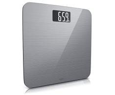Digitale Personenwaage Körperwaage - Badezimmer Waage im Slim Design - 6 mm Sicherheitsglas, großes LCD-Display, max. 180 kg, Messauflösung 0,1 kg, automatisches Ein- und Ausschalten