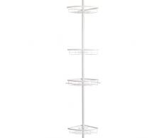 bremermann Teleskop-Eckregal, 4 Körbe, Teleskop-Stange bis max. ca. 290 cm (weiß)
