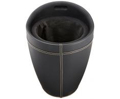 Wenko 21774100 Hocker Candy Black in Lederoptik - Badhocker, mit abnehmbarem Wäschesack, Kunststoff - ABS, 36 x 50,5 x 36 cm, schwarz